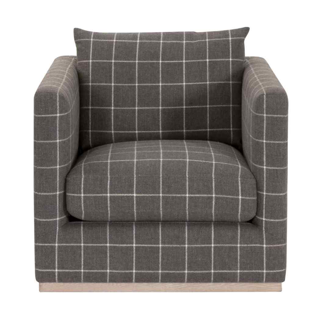Siena Plinth Base Fabric Swivel Club Chair