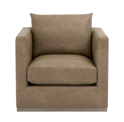 Siena Plinth Base Leather Swivel Club Chair