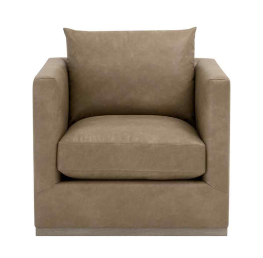 Siena Plinth Base Leather Swivel Club Chair