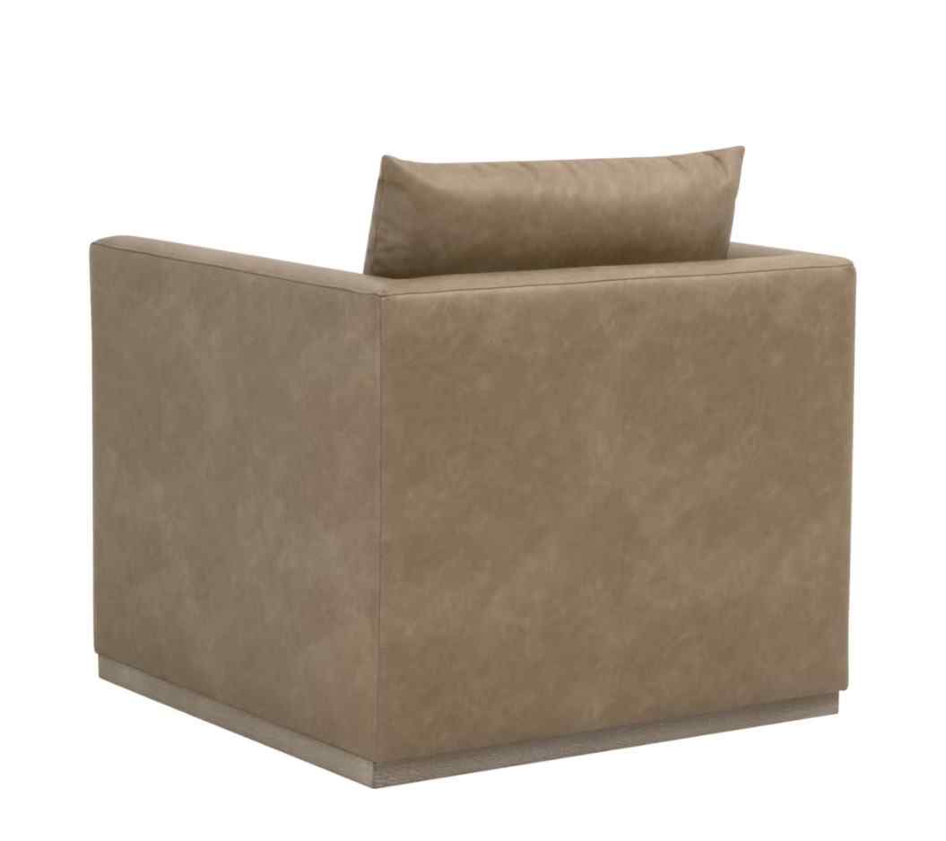 Siena Plinth Base Leather Swivel Club Chair