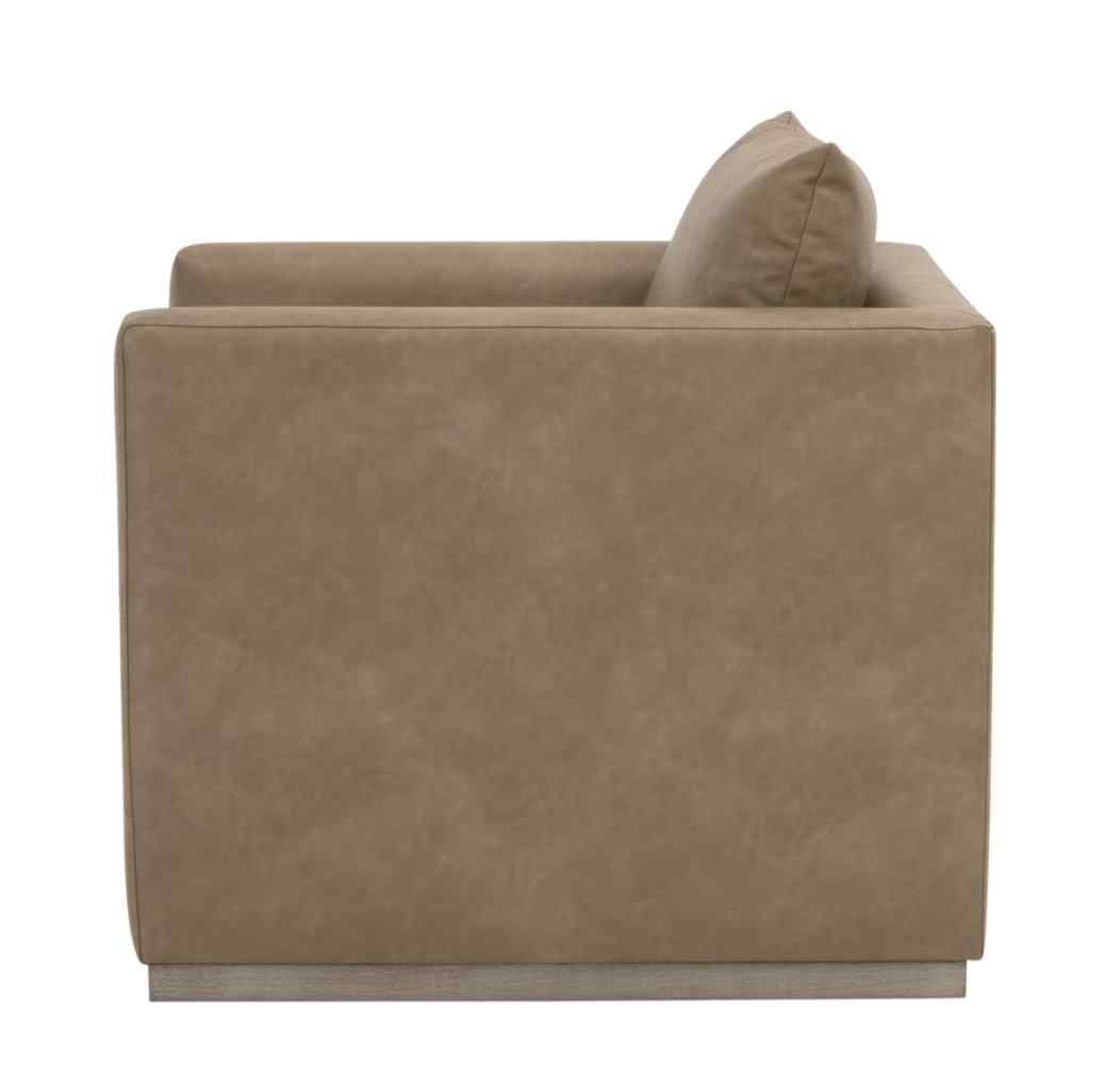 Siena Plinth Base Leather Swivel Club Chair