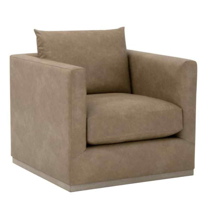 Siena Plinth Base Leather Swivel Club Chair