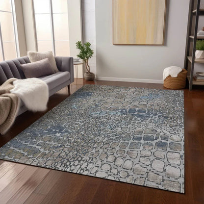 Siena Silver Washable Indoor-Outdoor Rug-Outdoor Rugs-LOOMLAN Rugs-LOOMLAN
