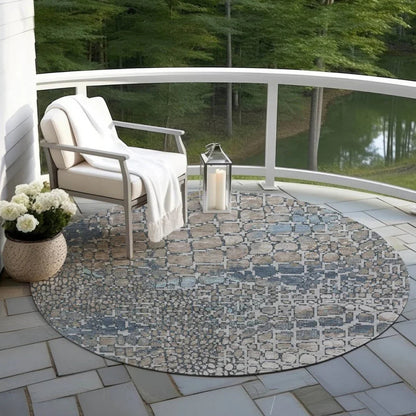 Siena Silver Washable Indoor-Outdoor Rug-Outdoor Rugs-LOOMLAN Rugs-LOOMLAN