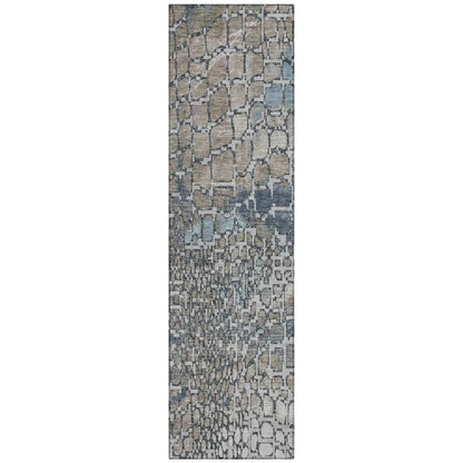 Siena Silver Washable Indoor-Outdoor Rug-Outdoor Rugs-LOOMLAN Rugs-2'3" x 7'6"-LOOMLAN