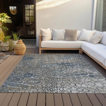 Siena Silver Washable Indoor-Outdoor Rug-Outdoor Rugs-LOOMLAN Rugs-LOOMLAN