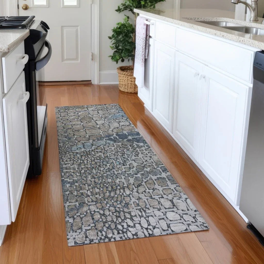 Siena Silver Washable Indoor-Outdoor Rug-Outdoor Rugs-LOOMLAN Rugs-LOOMLAN