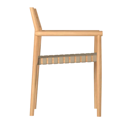 Siena Teak Woven Stackable Patio Armchair 4PC-Outdoor Accent Chairs-HiTeak-LOOMLAN