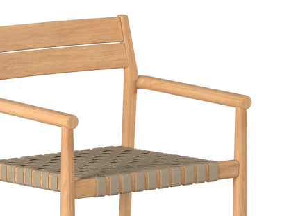 Siena Teak Woven Stackable Patio Armchair 4PC-Outdoor Accent Chairs-HiTeak-LOOMLAN