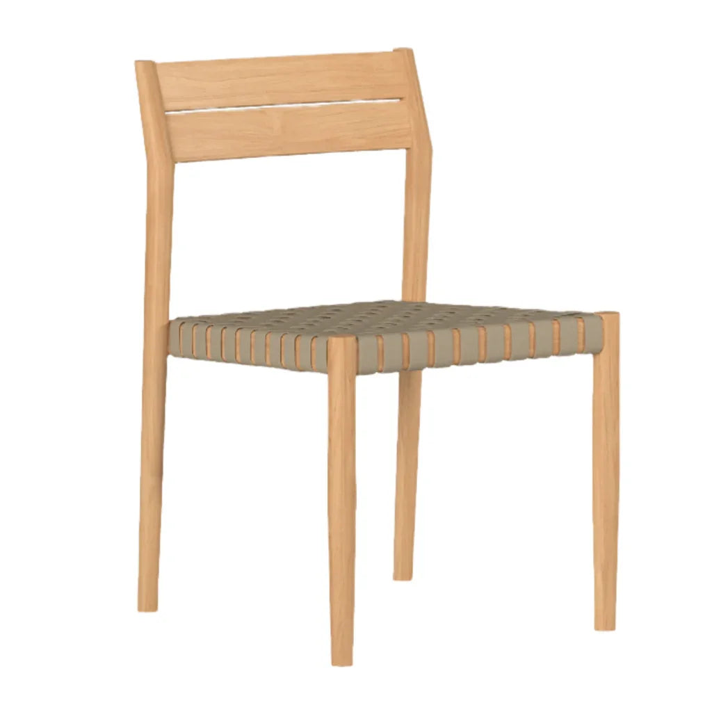 Siena Teak Woven Stackable Patio Armchair 4PC-Outdoor Accent Chairs-HiTeak-Armless-LOOMLAN