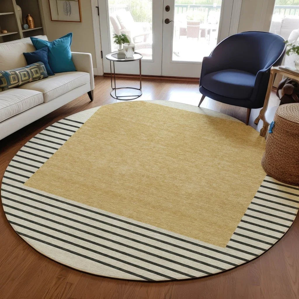 Sienna Gold Washable Indoor-Outdoor Rug-Outdoor Rugs-LOOMLAN Rugs-LOOMLAN