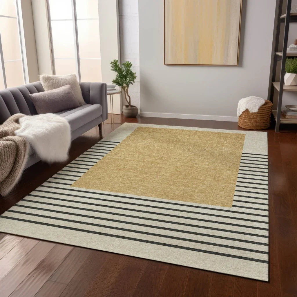 Sienna Gold Washable Indoor-Outdoor Rug-Outdoor Rugs-LOOMLAN Rugs-LOOMLAN