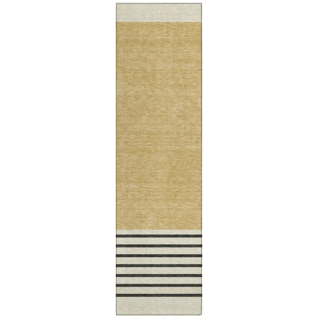 Sienna Gold Washable Indoor-Outdoor Rug-Outdoor Rugs-LOOMLAN Rugs-2'3" x 7'6"-LOOMLAN