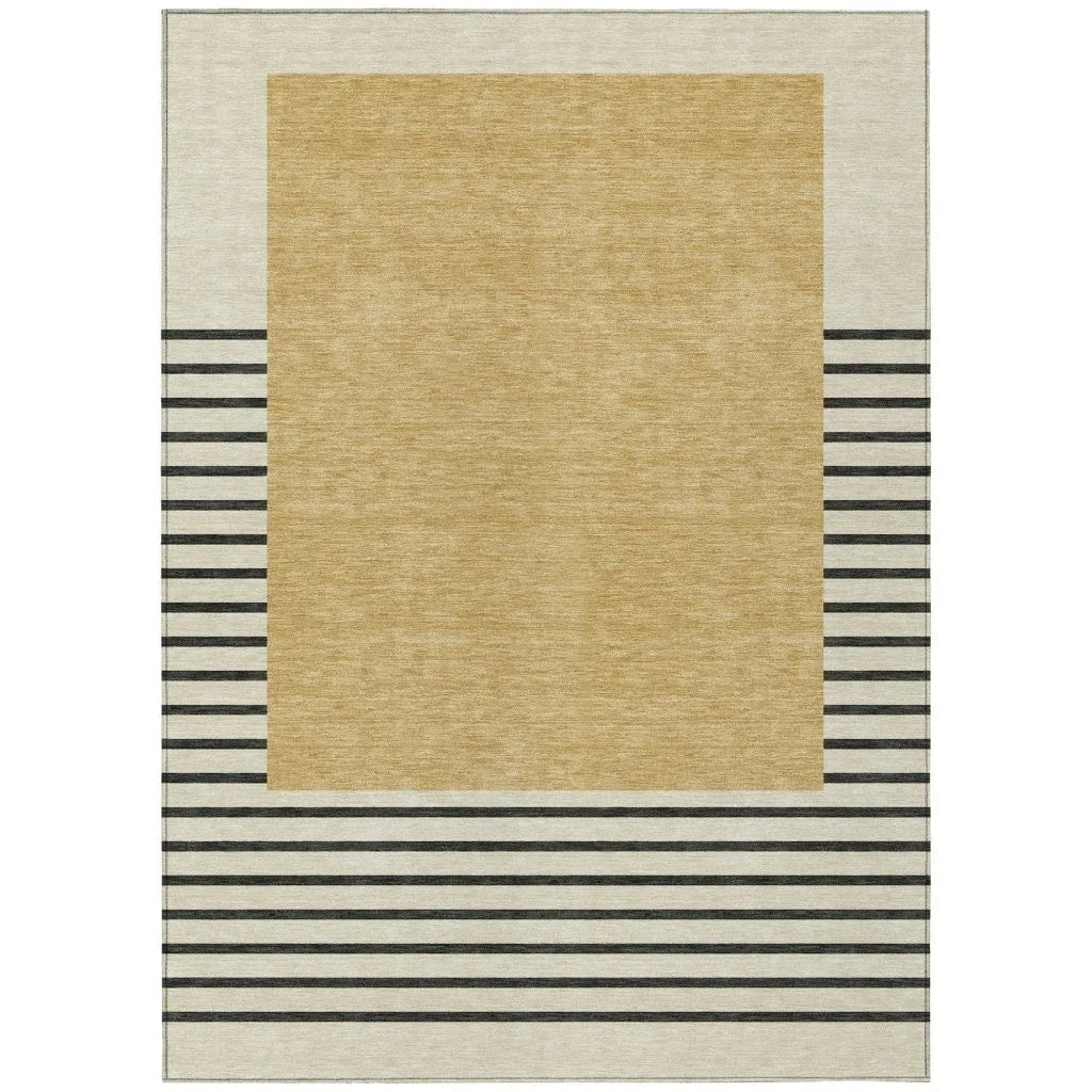 Sienna Gold Washable Indoor-Outdoor Rug-Outdoor Rugs-LOOMLAN Rugs-2'6" x 3'10"-LOOMLAN