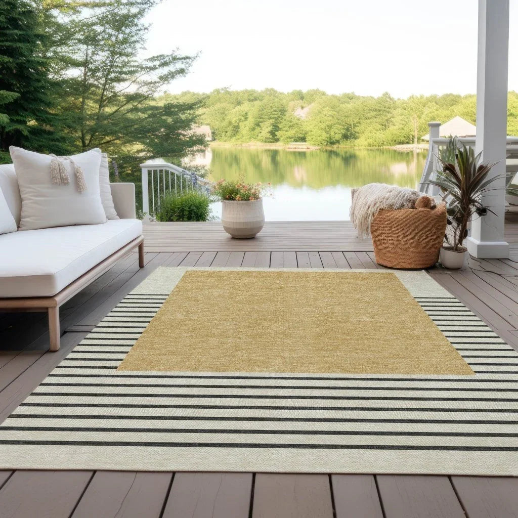 Sienna Gold Washable Indoor-Outdoor Rug-Outdoor Rugs-LOOMLAN Rugs-LOOMLAN