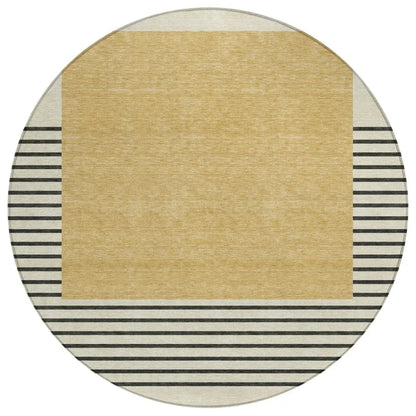 Sienna Gold Washable Indoor-Outdoor Rug-Outdoor Rugs-LOOMLAN Rugs-8' x 8'-LOOMLAN