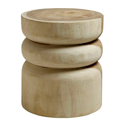 Siera Natural Suar Wooden Outdoor Stool-Garden Stools-Artesia-LOOMLAN