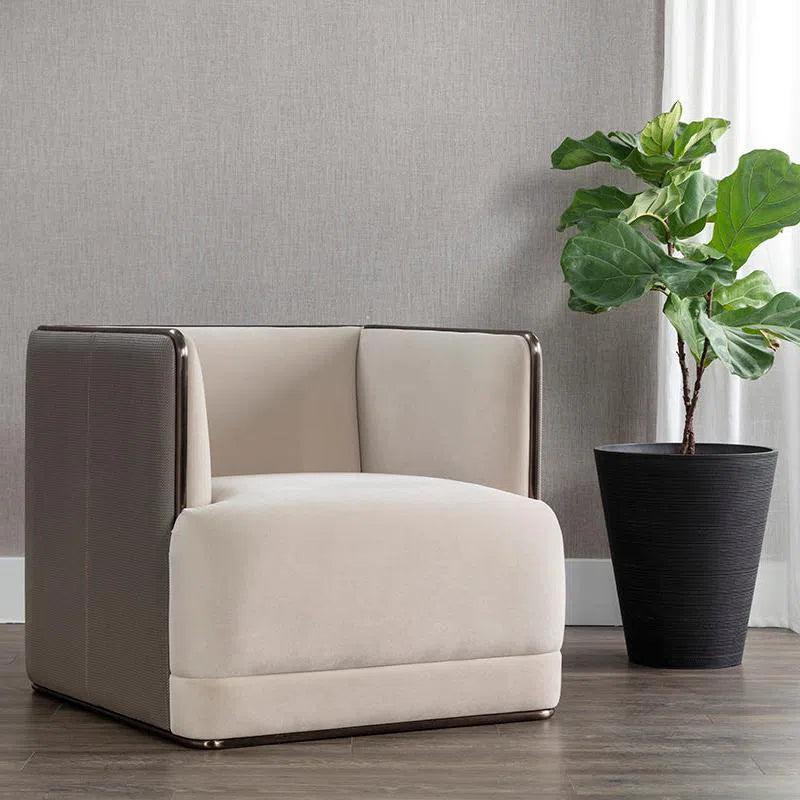 Sierra Armchair Modern Taupe With Bronze - LOOMLAN - SUNPAN - Club Chairs