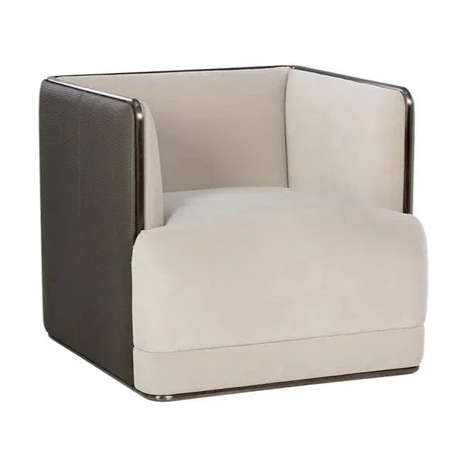 Sierra Armchair Modern Taupe With Bronze - LOOMLAN - SUNPAN - Club Chairs