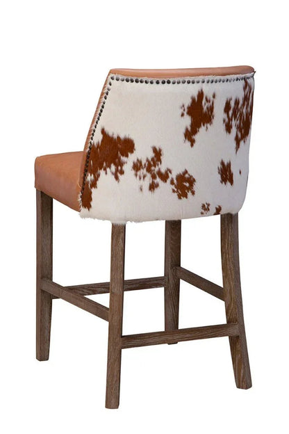 Sierra Honey Toned Leather Counter Stool - LOOMLAN - Furniture Classics - Counter Stools