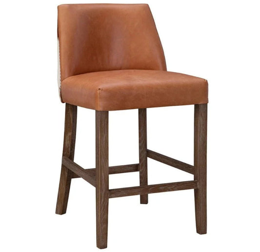 Sierra Honey Toned Leather Counter Stool