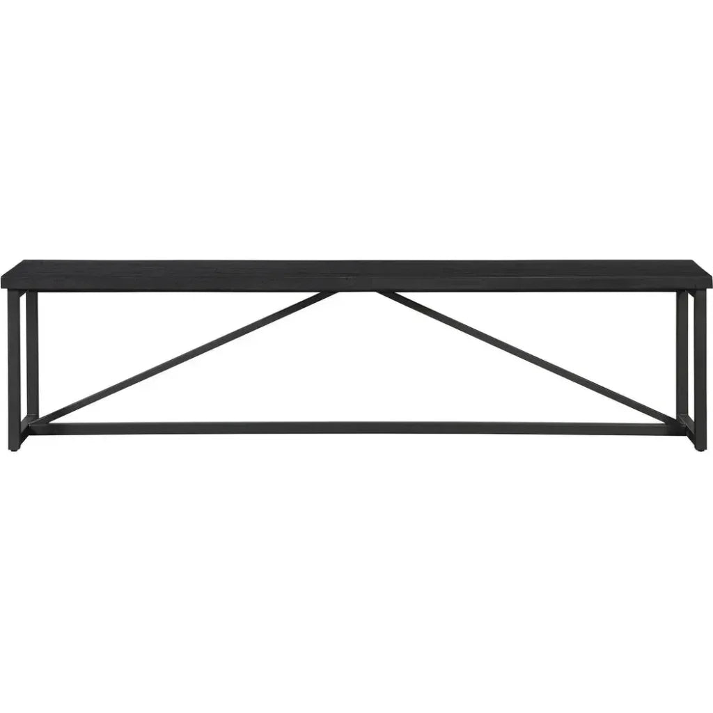 Sierra Wood and Steel Black Bench - LOOMLAN - Moe's Home - Bedroom Benches
