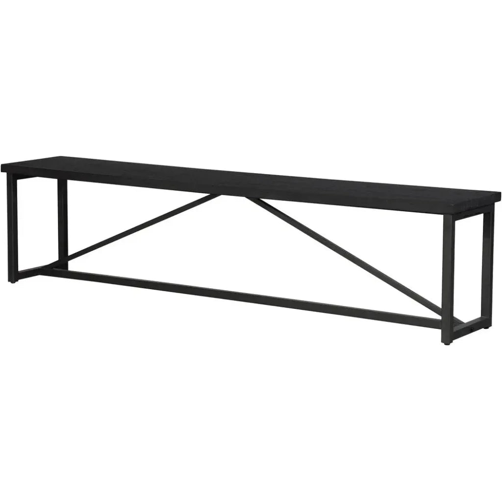 Sierra Wood and Steel Black Bench - LOOMLAN - Moe's Home - Bedroom Benches