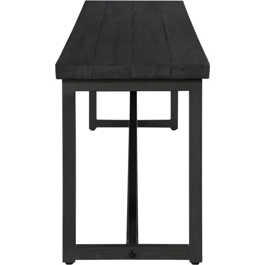 Sierra Wood and Steel Black Bench - LOOMLAN - Moe's Home - Bedroom Benches