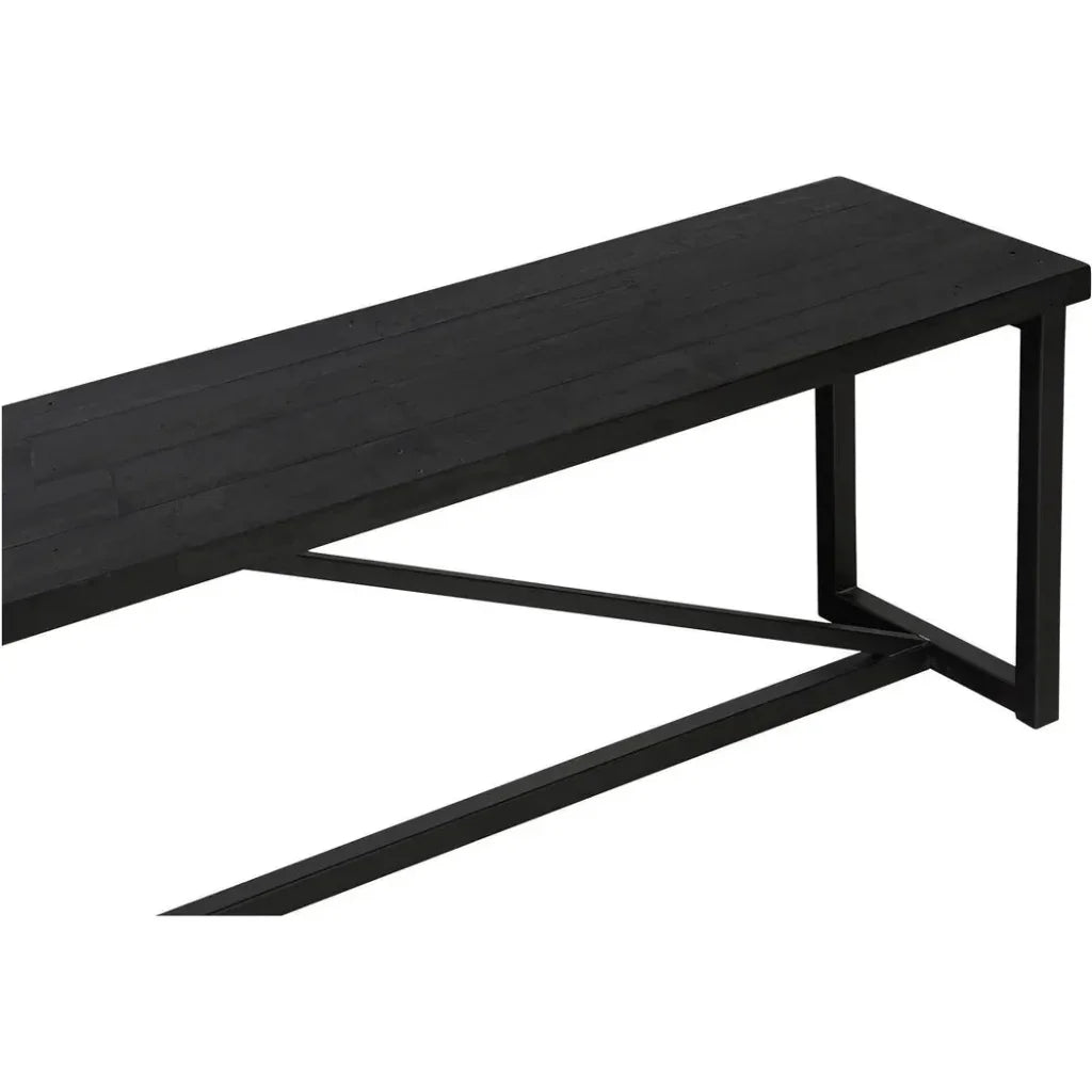Sierra Wood and Steel Black Bench - LOOMLAN - Moe's Home - Bedroom Benches