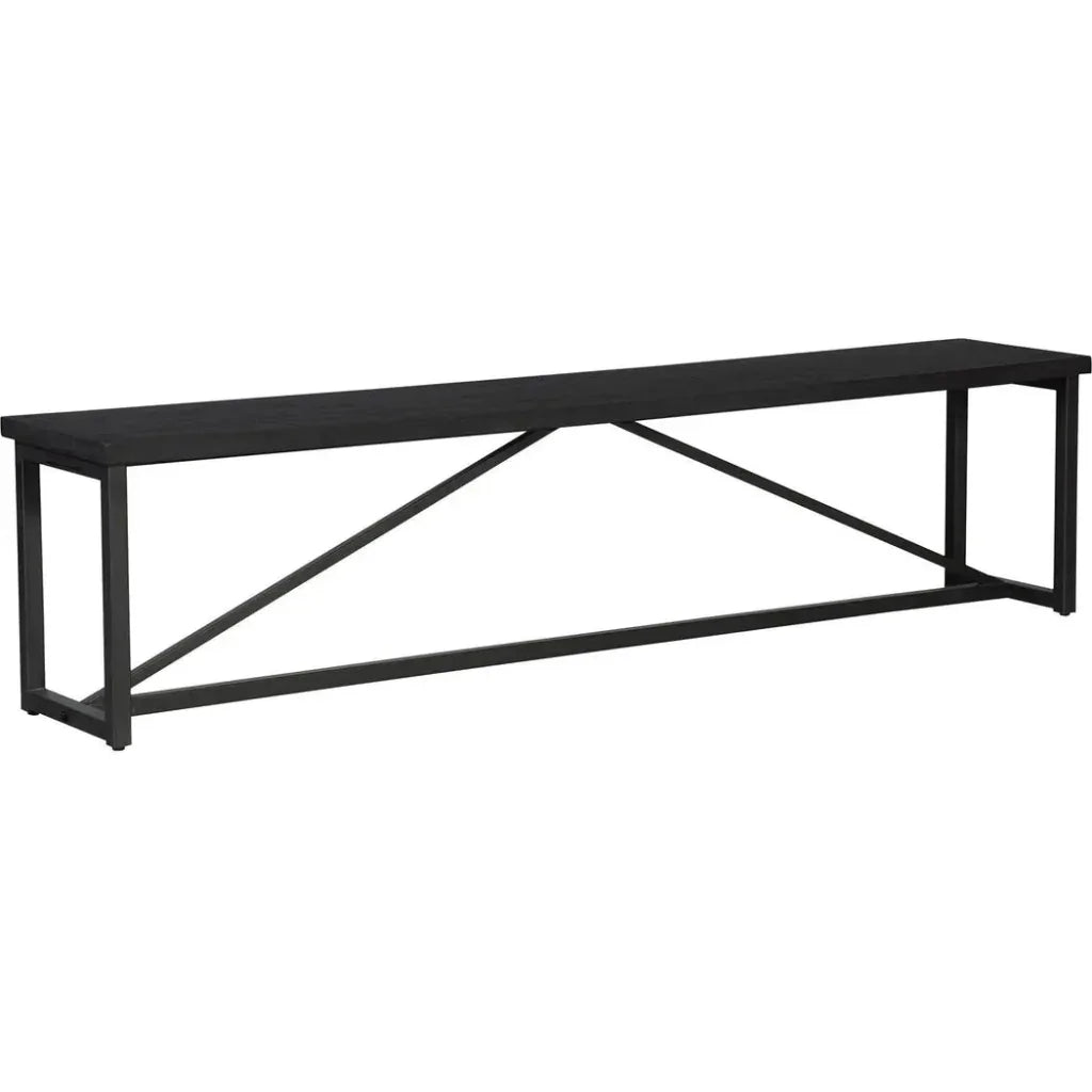 Sierra Wood and Steel Black Bench - LOOMLAN - Moe's Home - Bedroom Benches