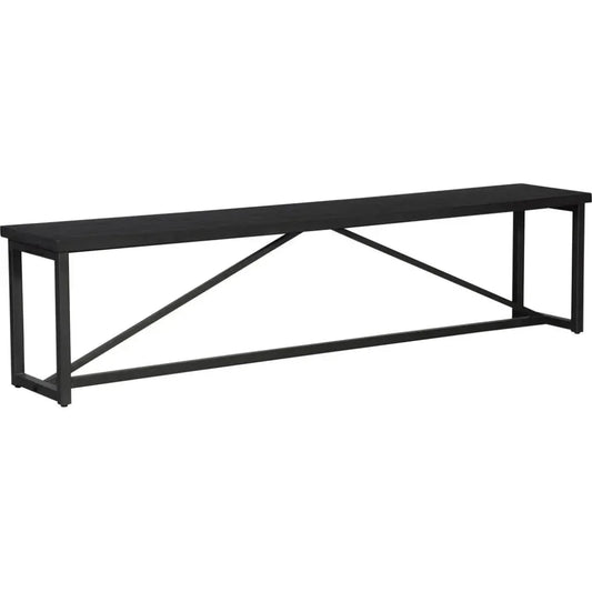 Sierra Wood and Steel Black Bench - LOOMLAN - Moe's Home - Bedroom Benches