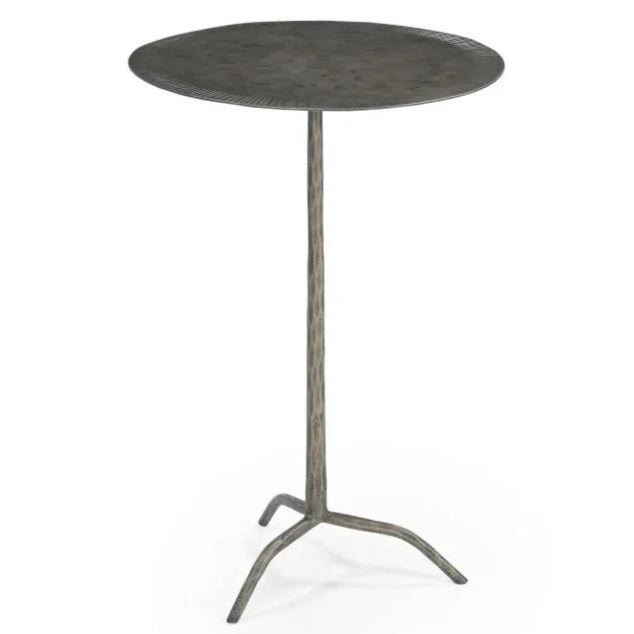 Silas Hammered Metal Design Accent Table - LOOMLAN - Bassett Mirror - Side Tables