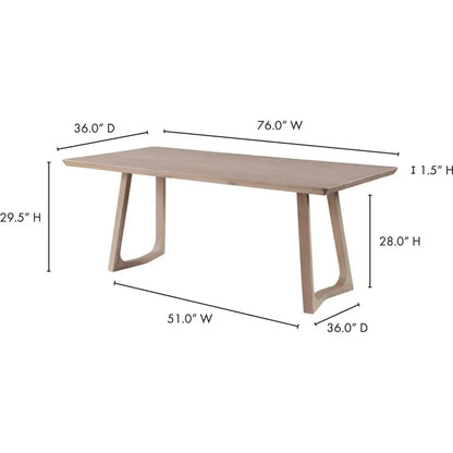 Silas Mid-Century Rectangle Wood Dining Table-Dining Tables-Moe's Home-LOOMLAN