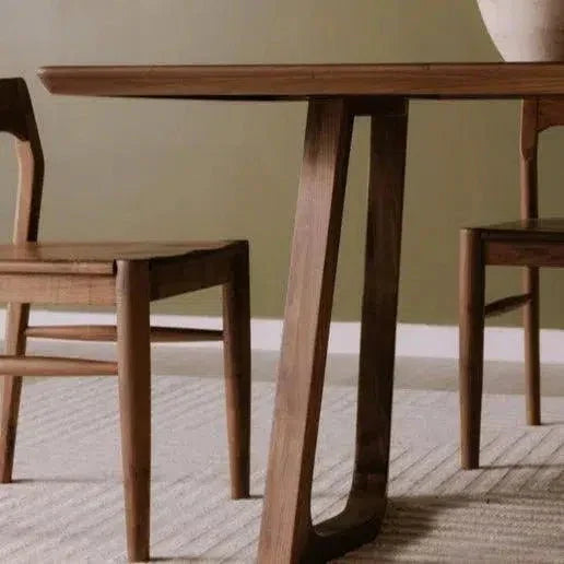 Silas Solid Walnut Rectangle Wood Dining Table-Dining Tables-Moe's Home-LOOMLAN
