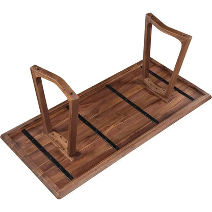 Silas Solid Walnut Rectangle Wood Dining Table-Dining Tables-Moe's Home-LOOMLAN