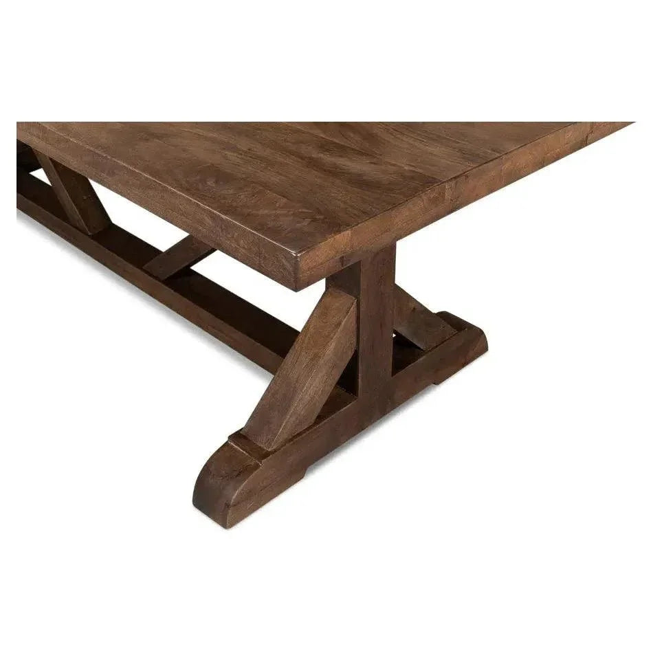 Silas Walnut Finish Dining Table Seats 8-Dining Tables-Sarreid-LOOMLAN