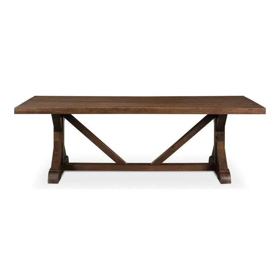 Silas Walnut Finish Dining Table Seats 8-Dining Tables-Sarreid-LOOMLAN