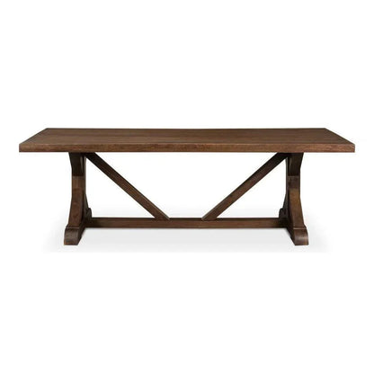 Silas Walnut Finish Dining Table Seats 8-Dining Tables-Sarreid-LOOMLAN