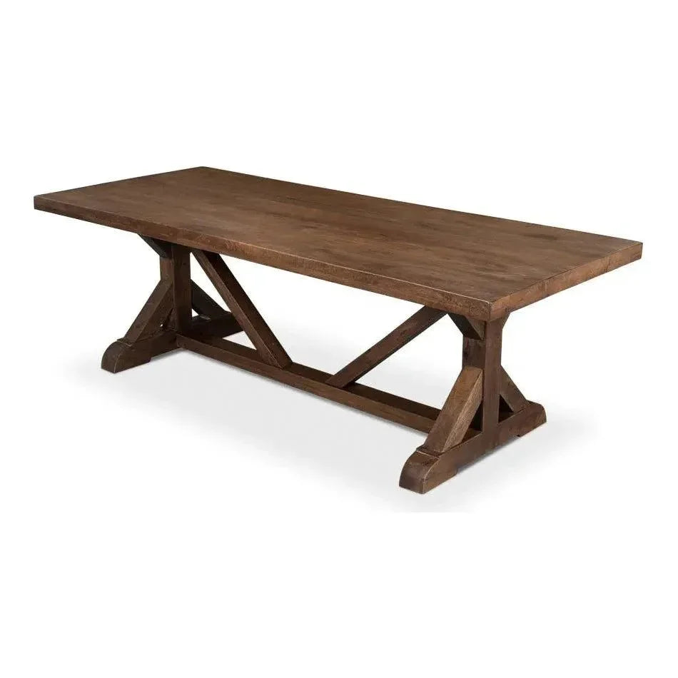 Silas Walnut Finish Dining Table Seats 8-Dining Tables-Sarreid-LOOMLAN