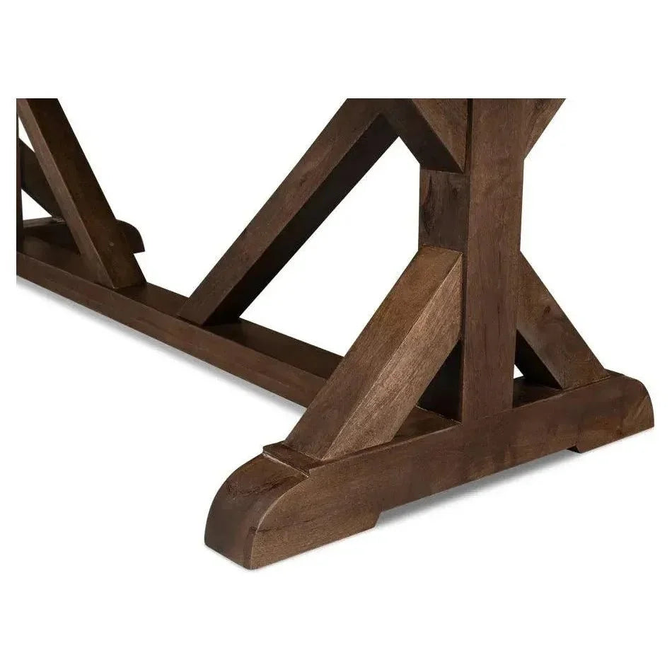 Silas Walnut Finish Dining Table Seats 8-Dining Tables-Sarreid-LOOMLAN