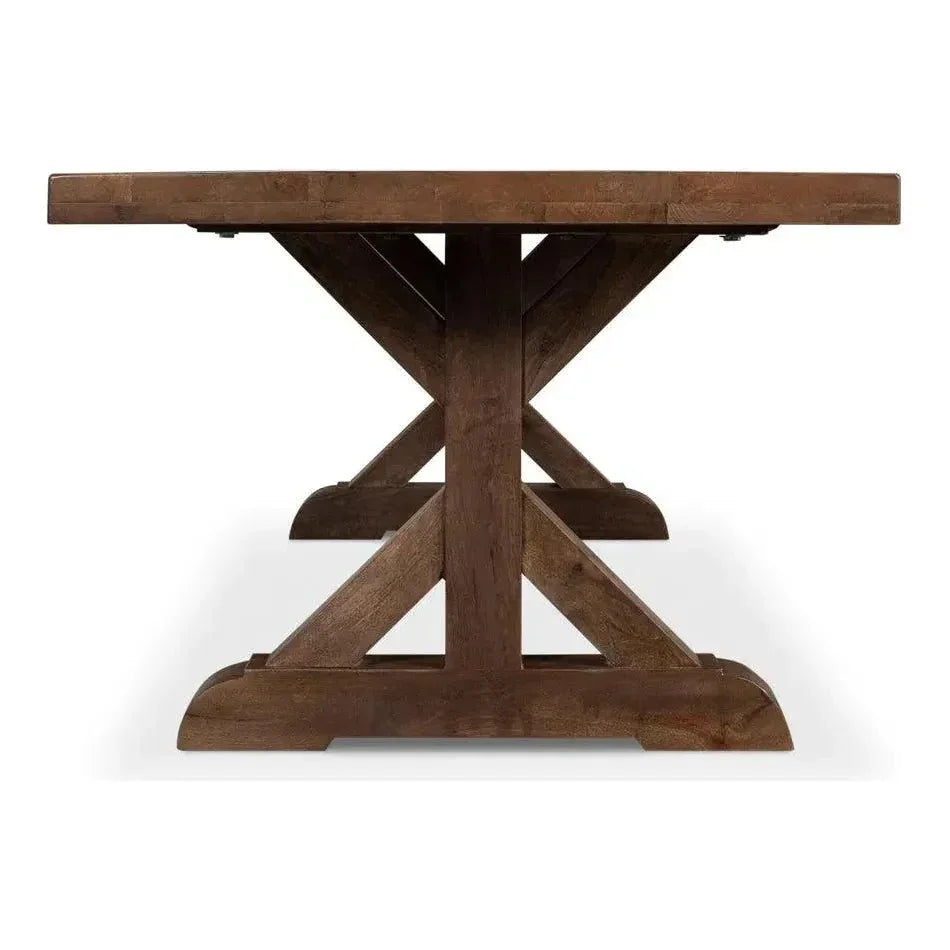 Silas Walnut Finish Dining Table Seats 8-Dining Tables-Sarreid-LOOMLAN