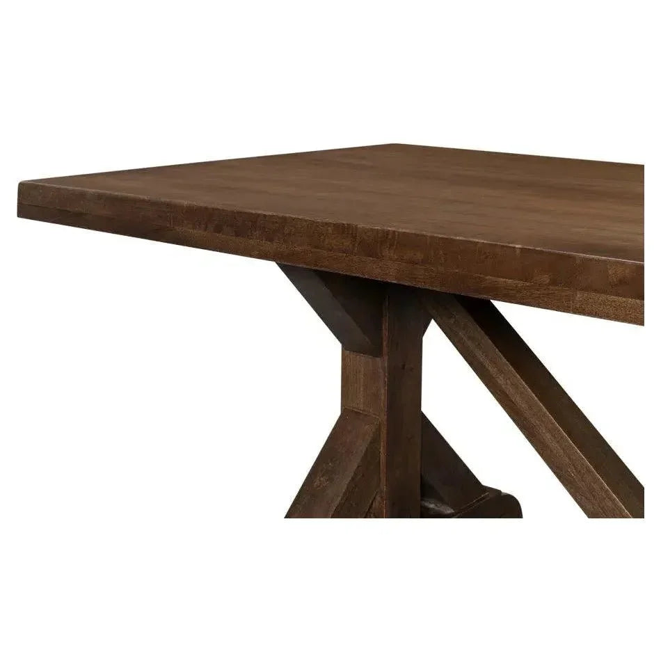 Silas Walnut Finish Dining Table Seats 8-Dining Tables-Sarreid-LOOMLAN