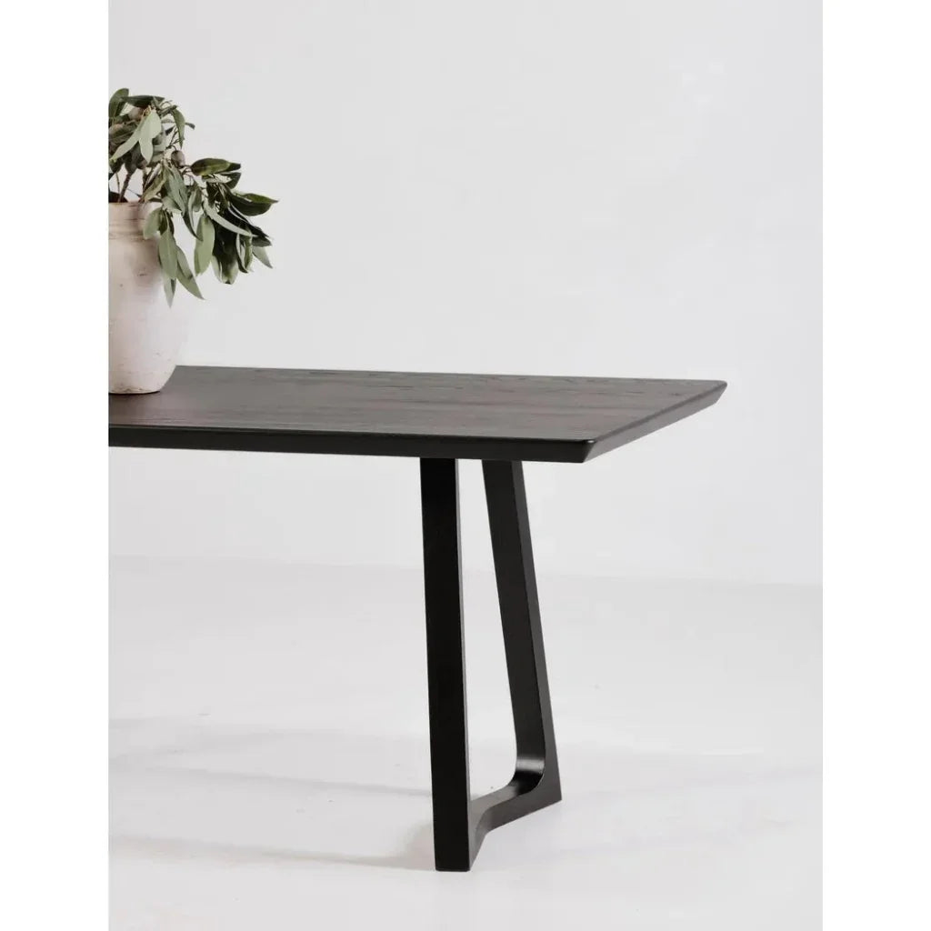 Silas Wood Black Rectangular Dining Table-Dining Tables-Moe's Home-LOOMLAN