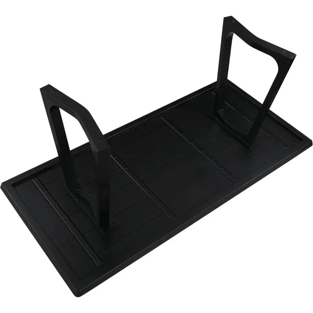 Silas Wood Black Rectangular Dining Table-Dining Tables-Moe's Home-LOOMLAN