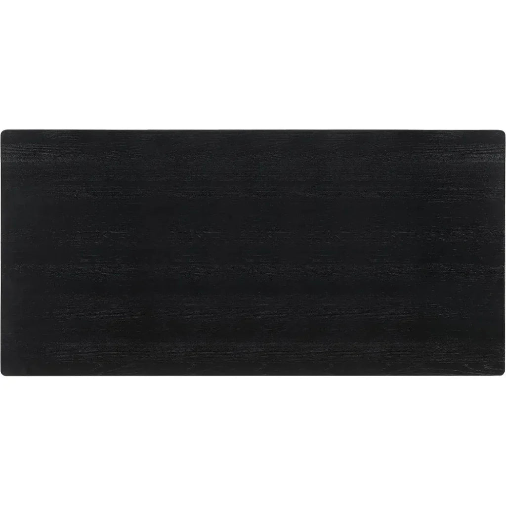 Silas Wood Black Rectangular Dining Table-Dining Tables-Moe's Home-LOOMLAN