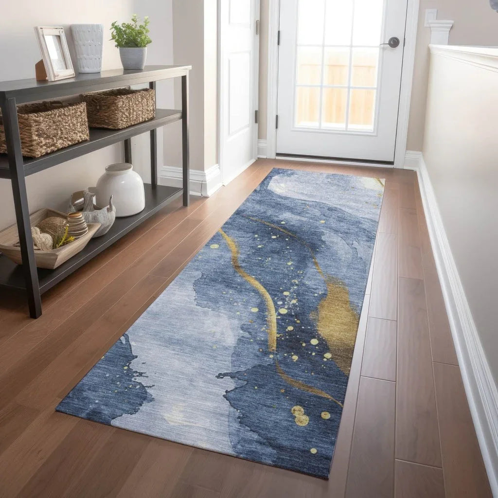 Silavie Blue Washable Indoor - Outdoor Rug - LOOMLAN - LOOMLAN Rugs - Outdoor Rugs