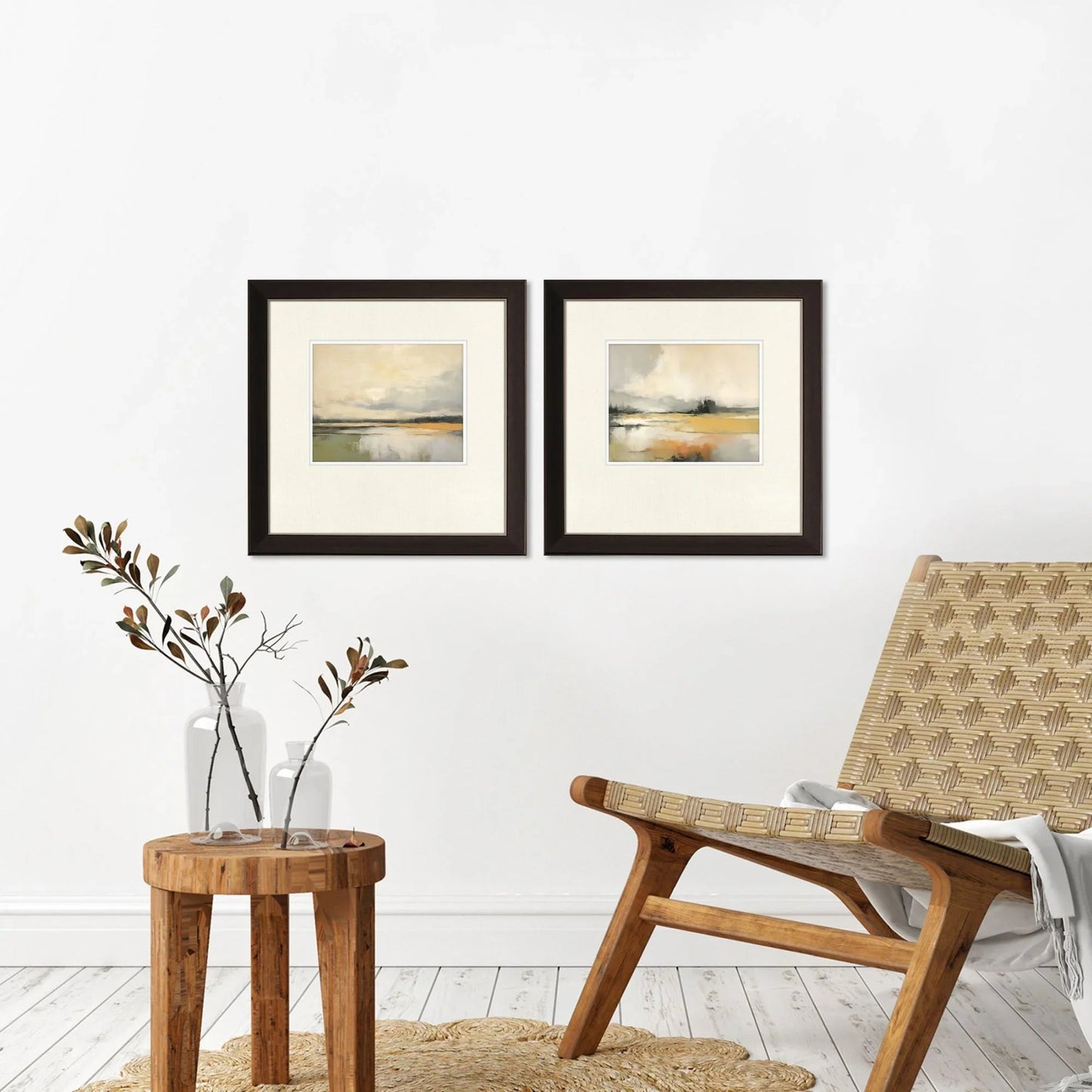 Silent Landscape Blue Framed Wall Art 2PC
