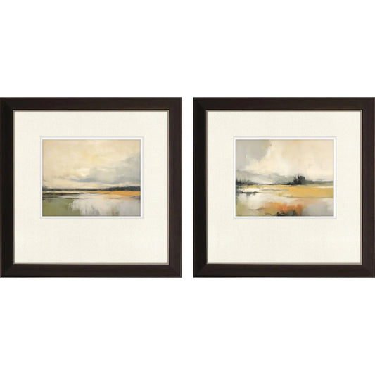 Silent Landscape Blue Framed Wall Art 2PC