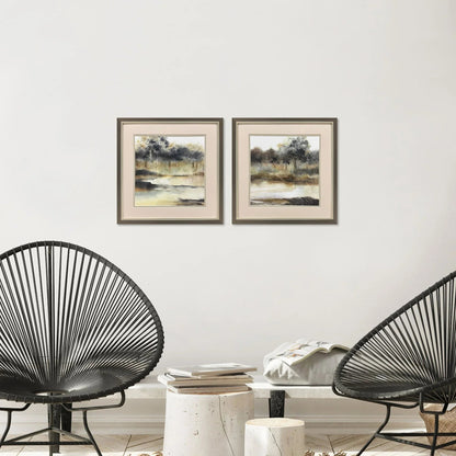 Silent Waters Blue Framed Wall Art 2PC