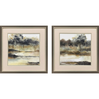 Silent Waters Blue Framed Wall Art 2PC